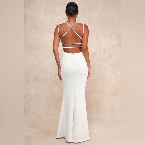 Lulus-All this Allure White Strappy Backless Mermaid Maxi Dress (S/XS/L) - Picture 2 of 6